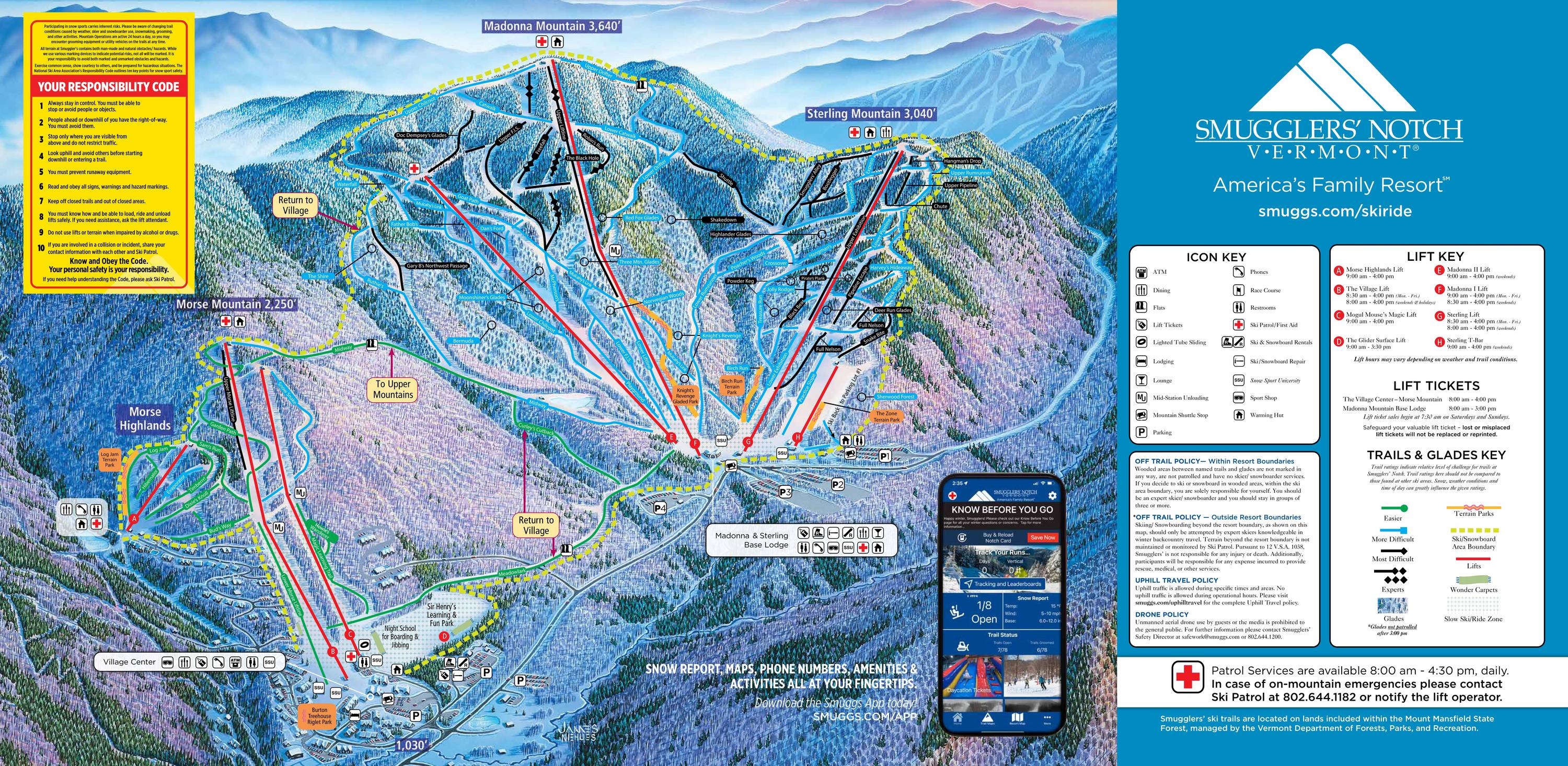 Piste map Smugglers' Notch