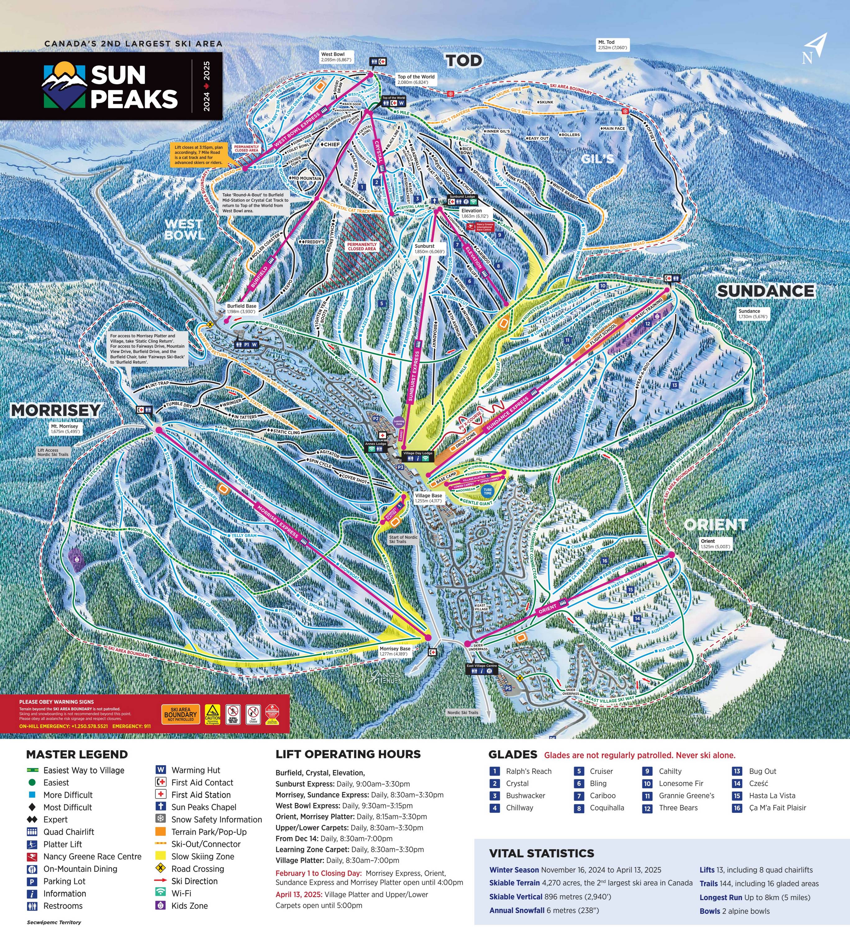 Piste map Sun Peaks