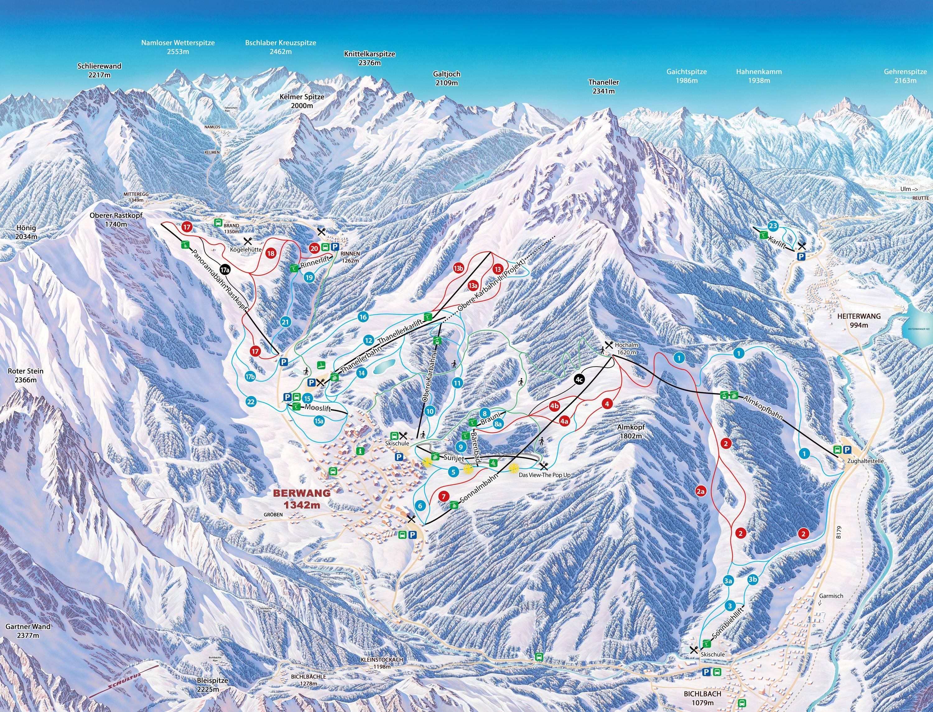 Piste map Berwang