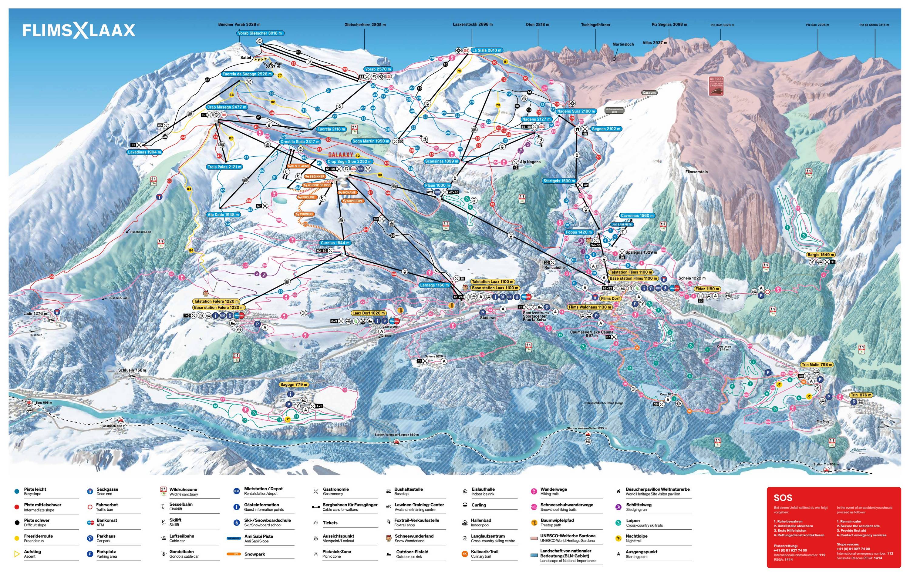 Piste map Flims / Laax