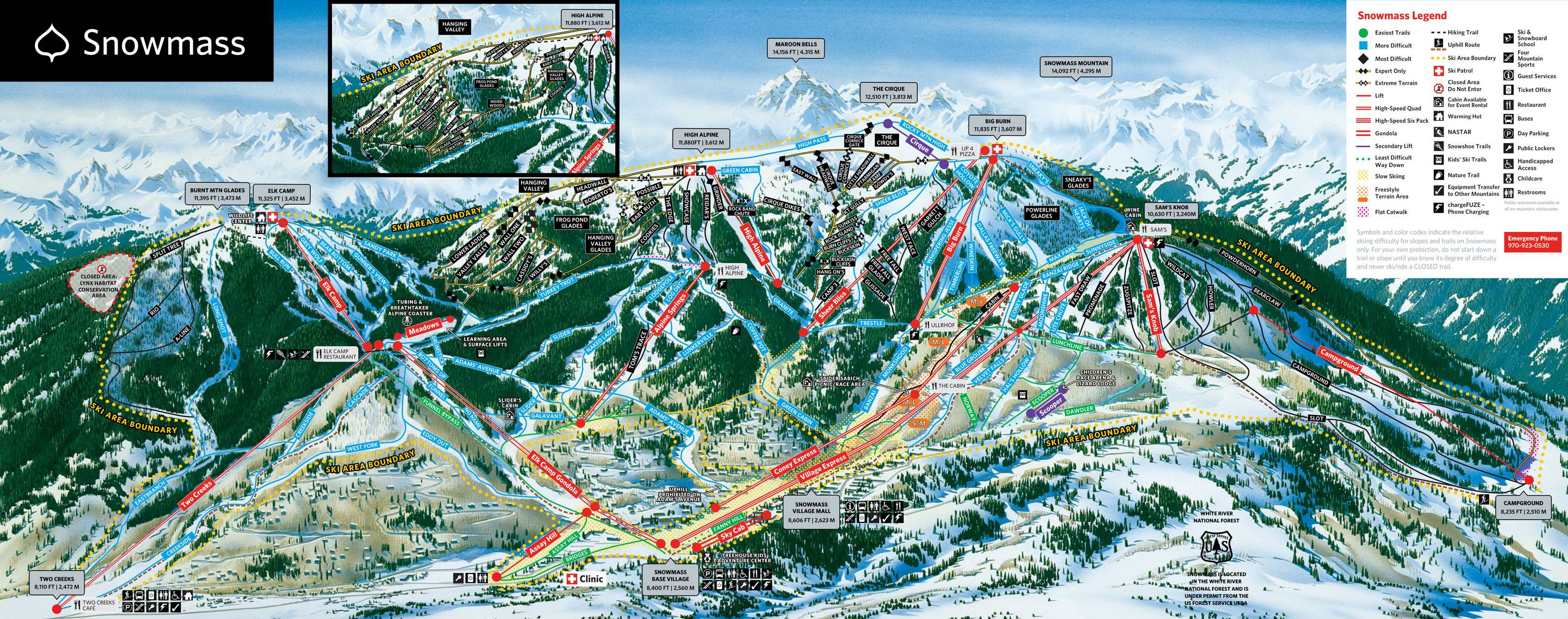 Piste map Aspen