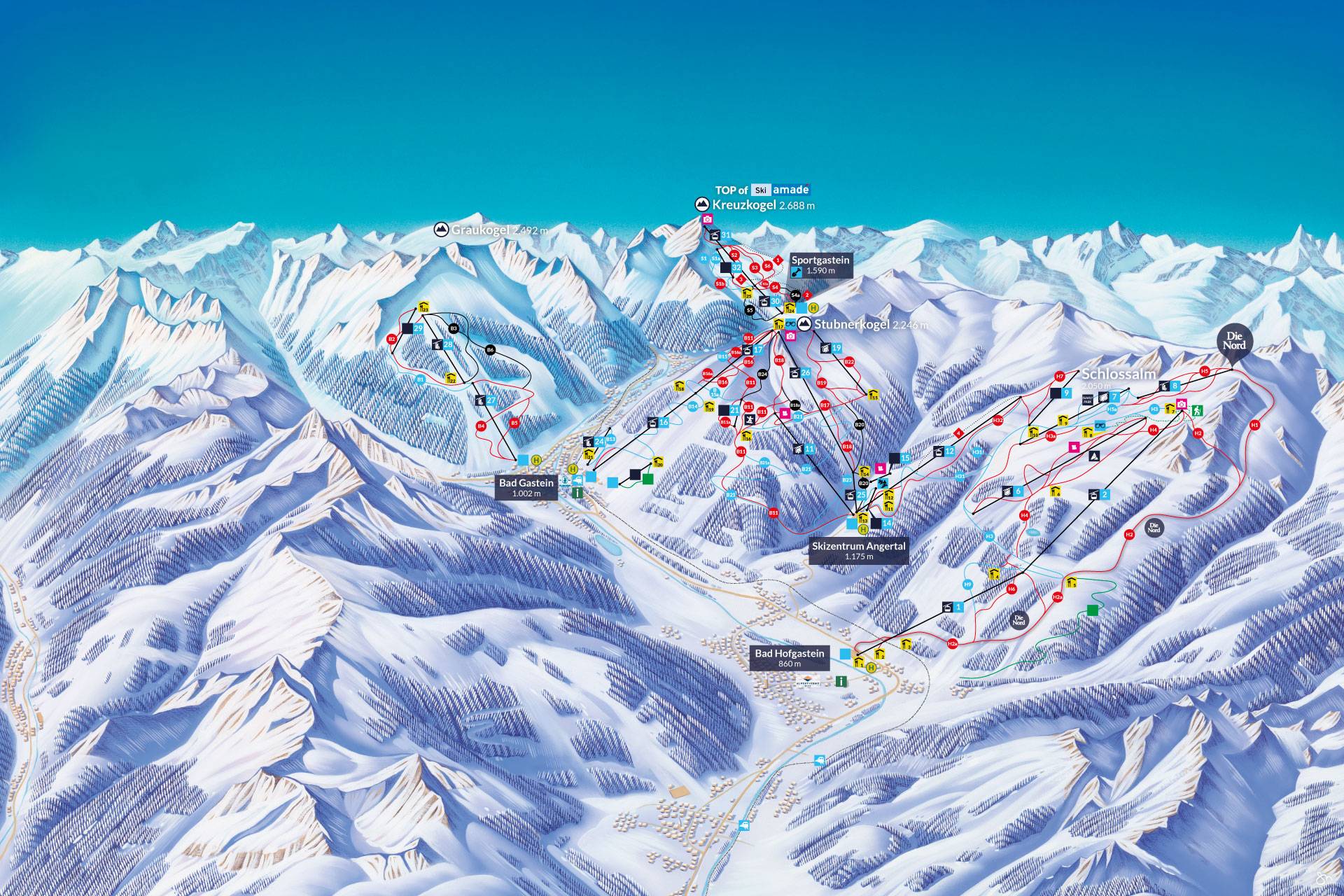 Piste map Bad Gastein