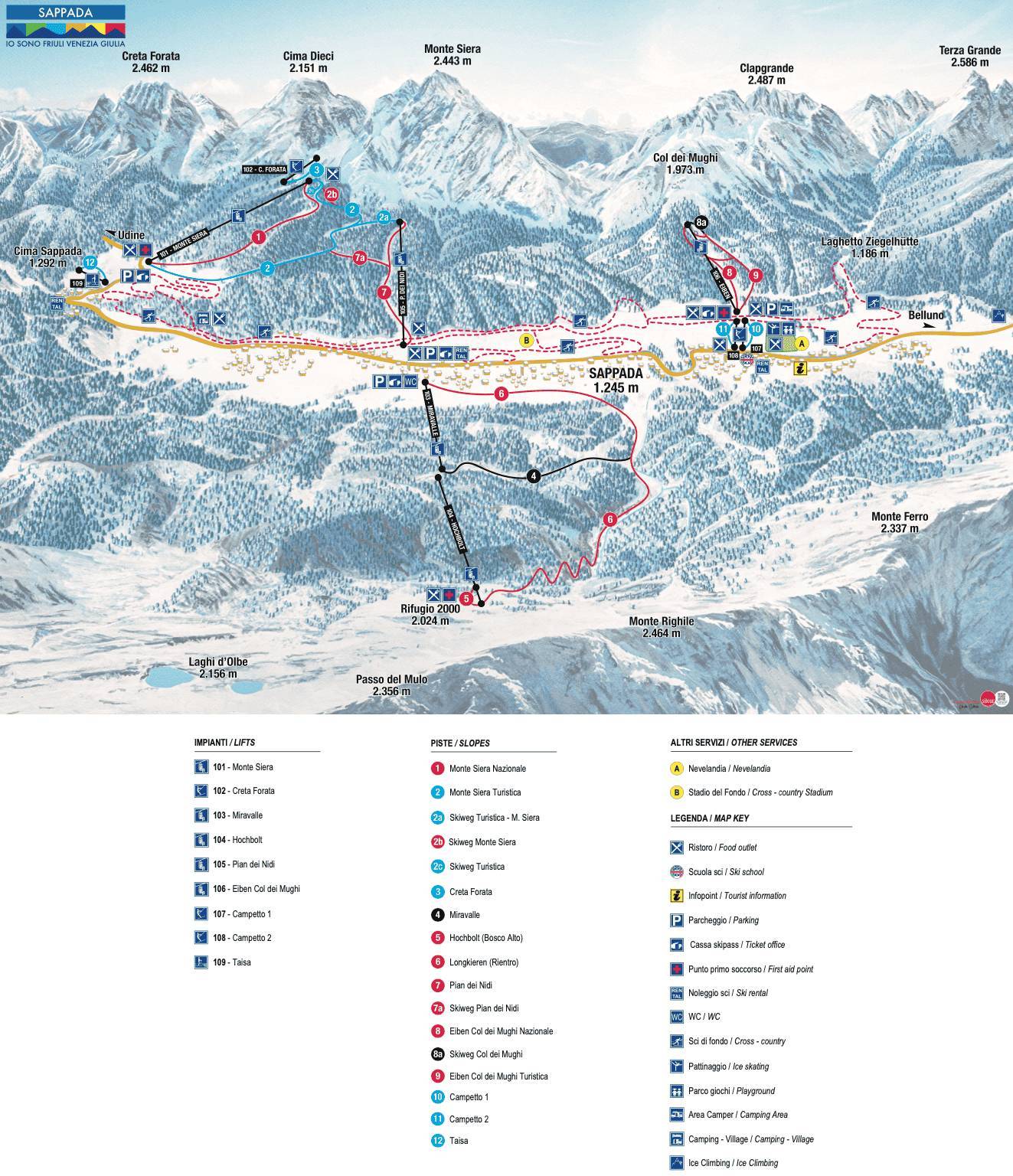 Piste map Sappada