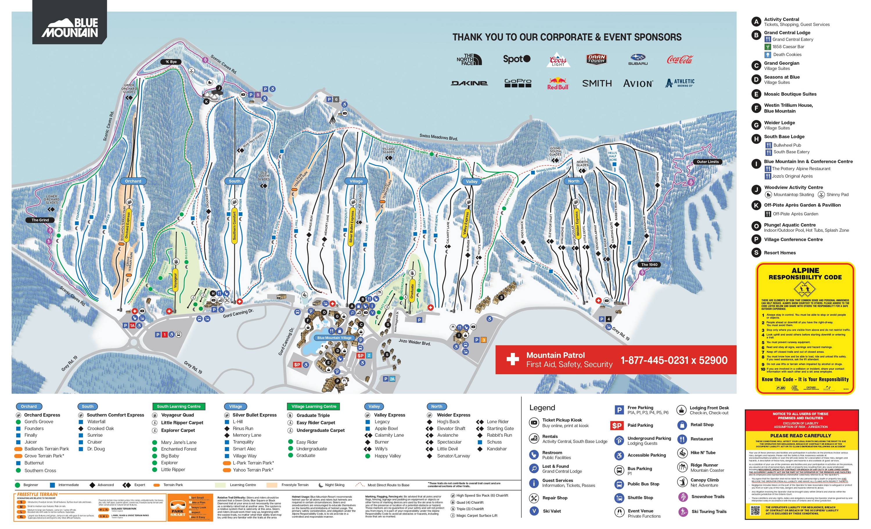 Piste map Blue Mountain