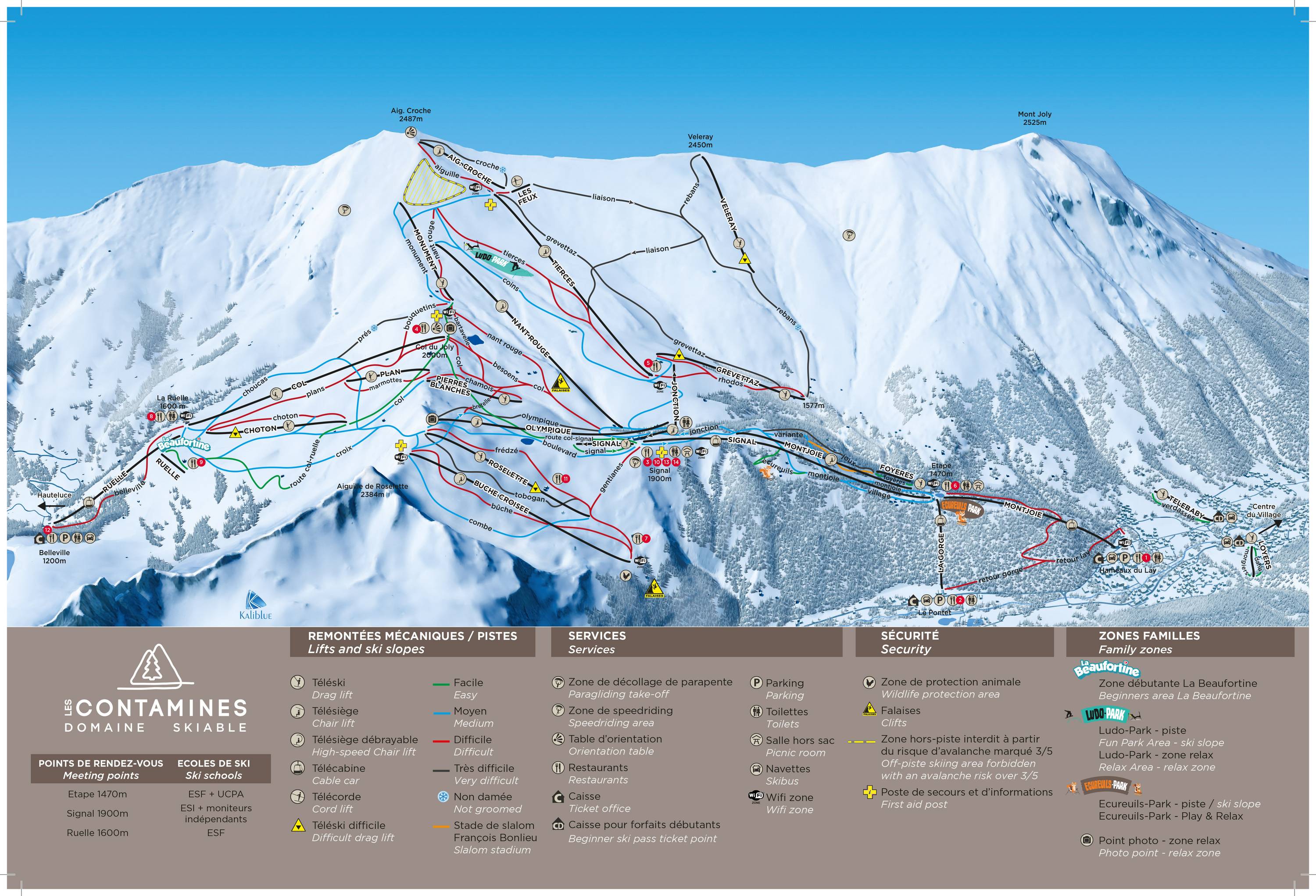 Piste map Les Contamines