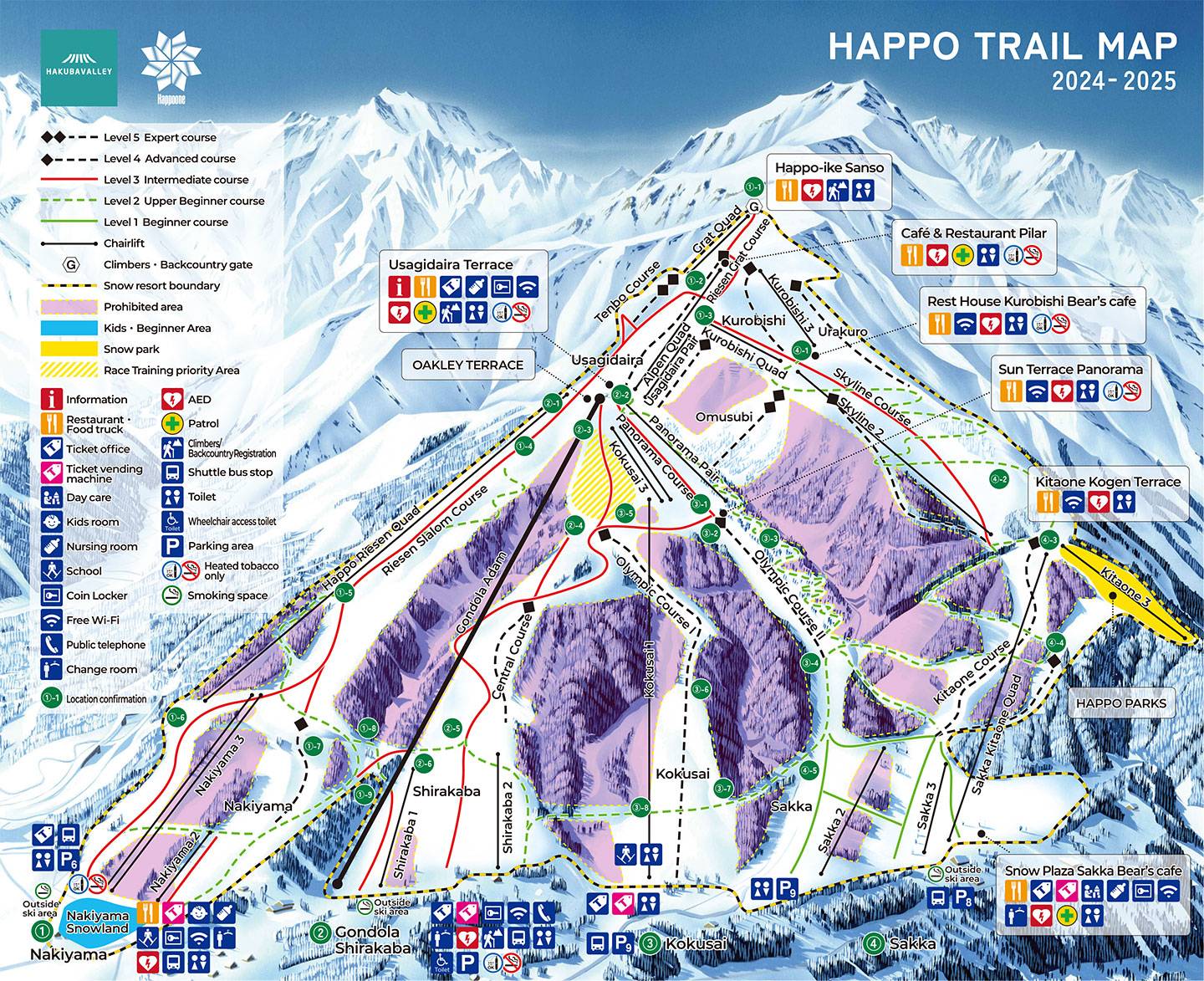 Piste map Happo One