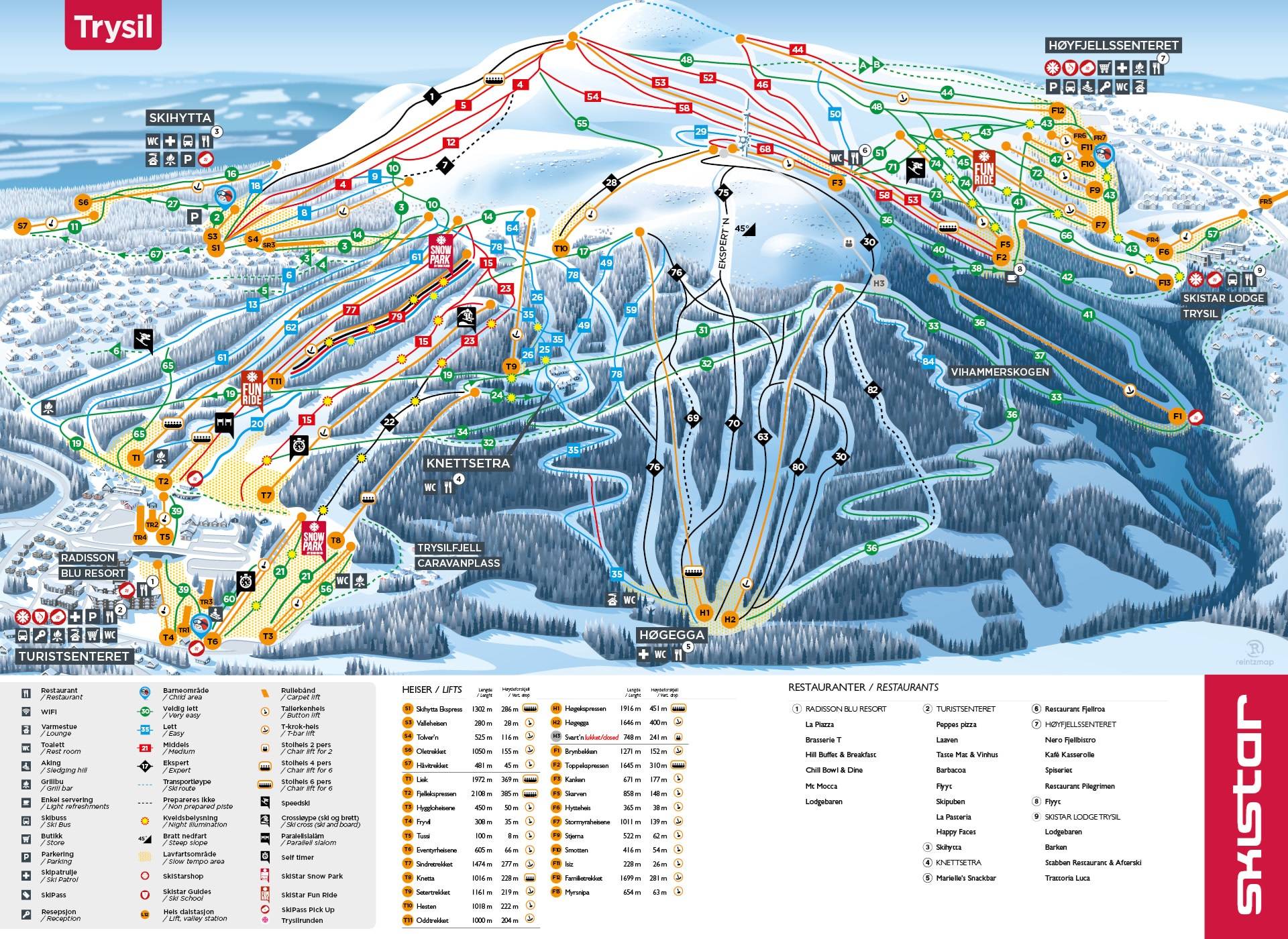 Piste map for Trysil | FindSkiHolidays.com