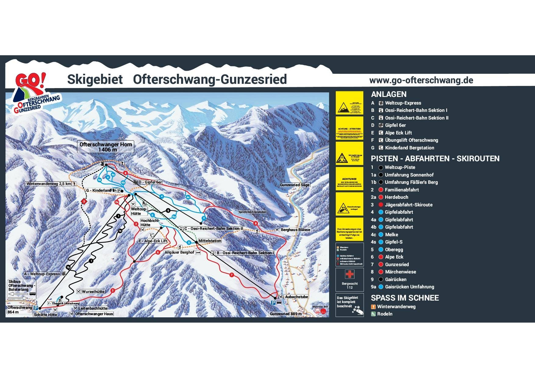 Piste map Ofterschwang-Gunzesried