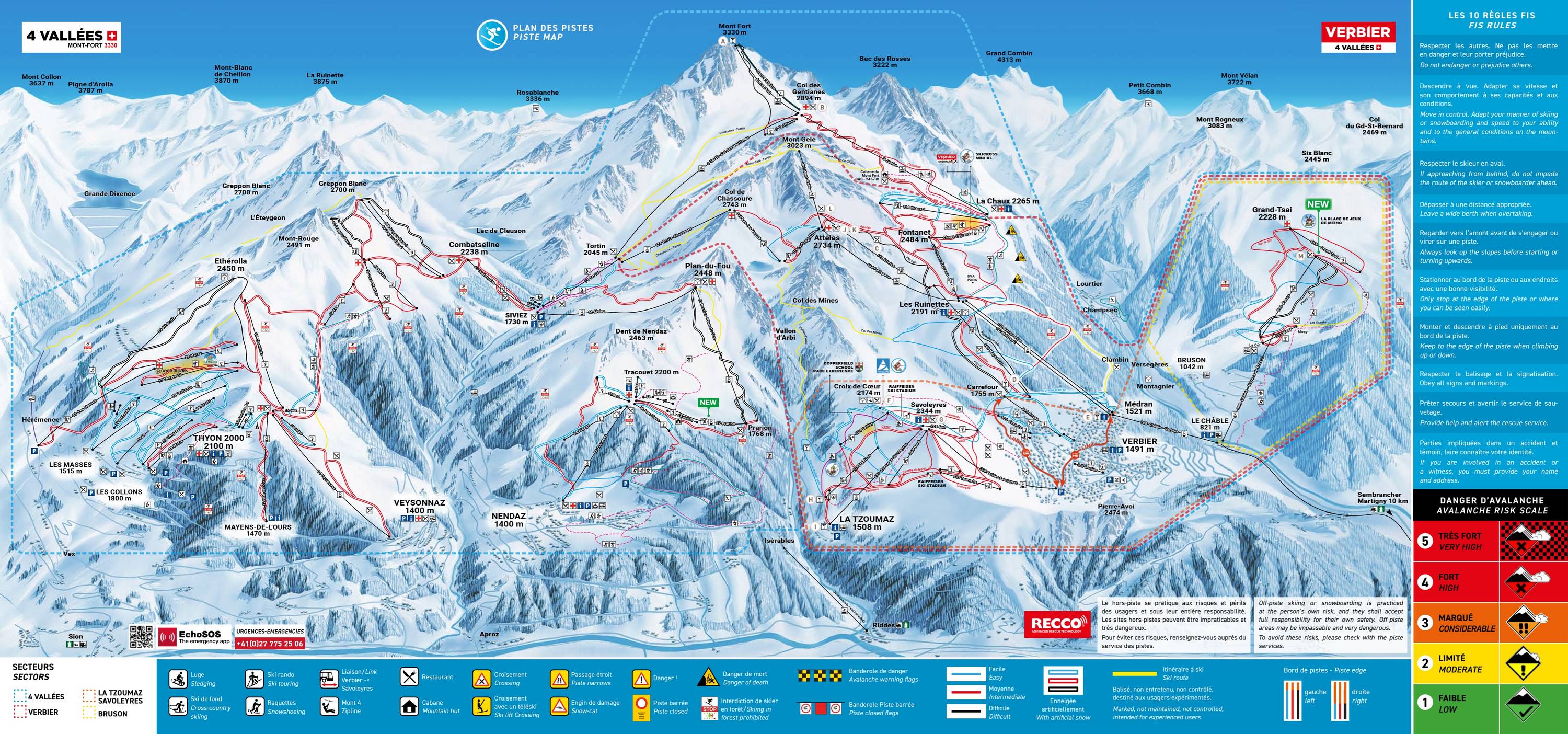 Piste map Thyon les Collons