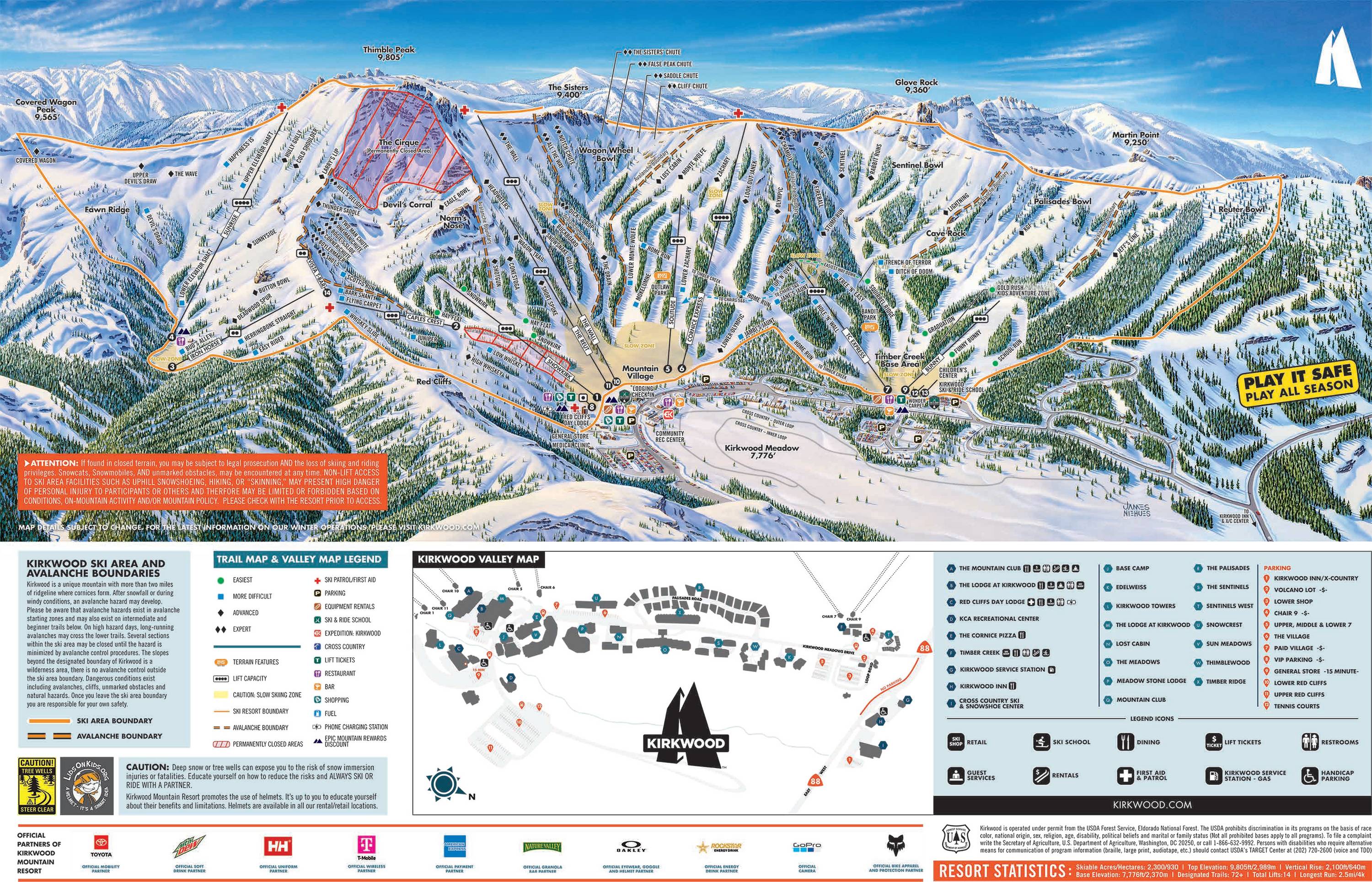 Piste map Kirkwood