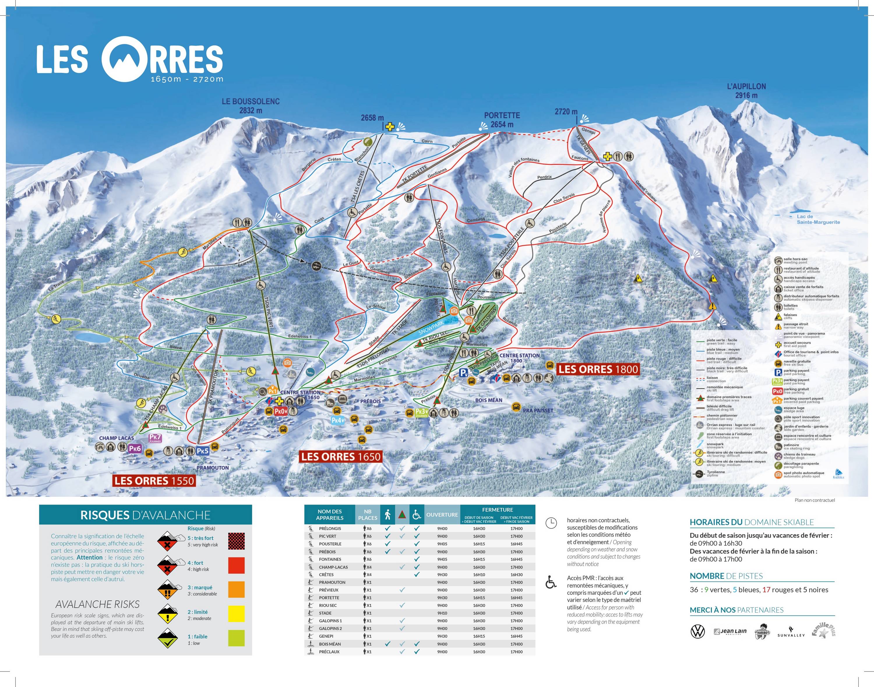 Piste map Les Orres