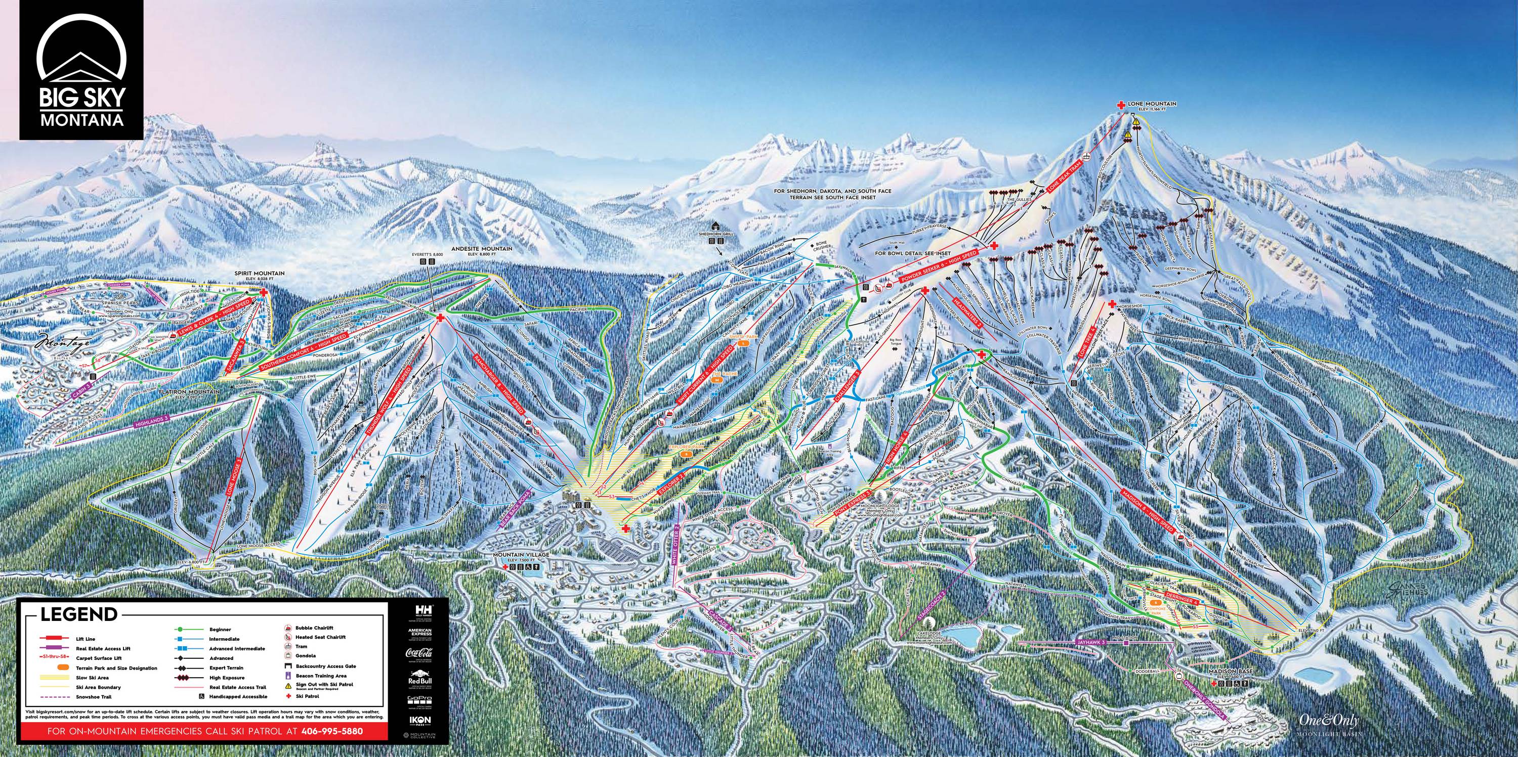 Piste map Big Sky