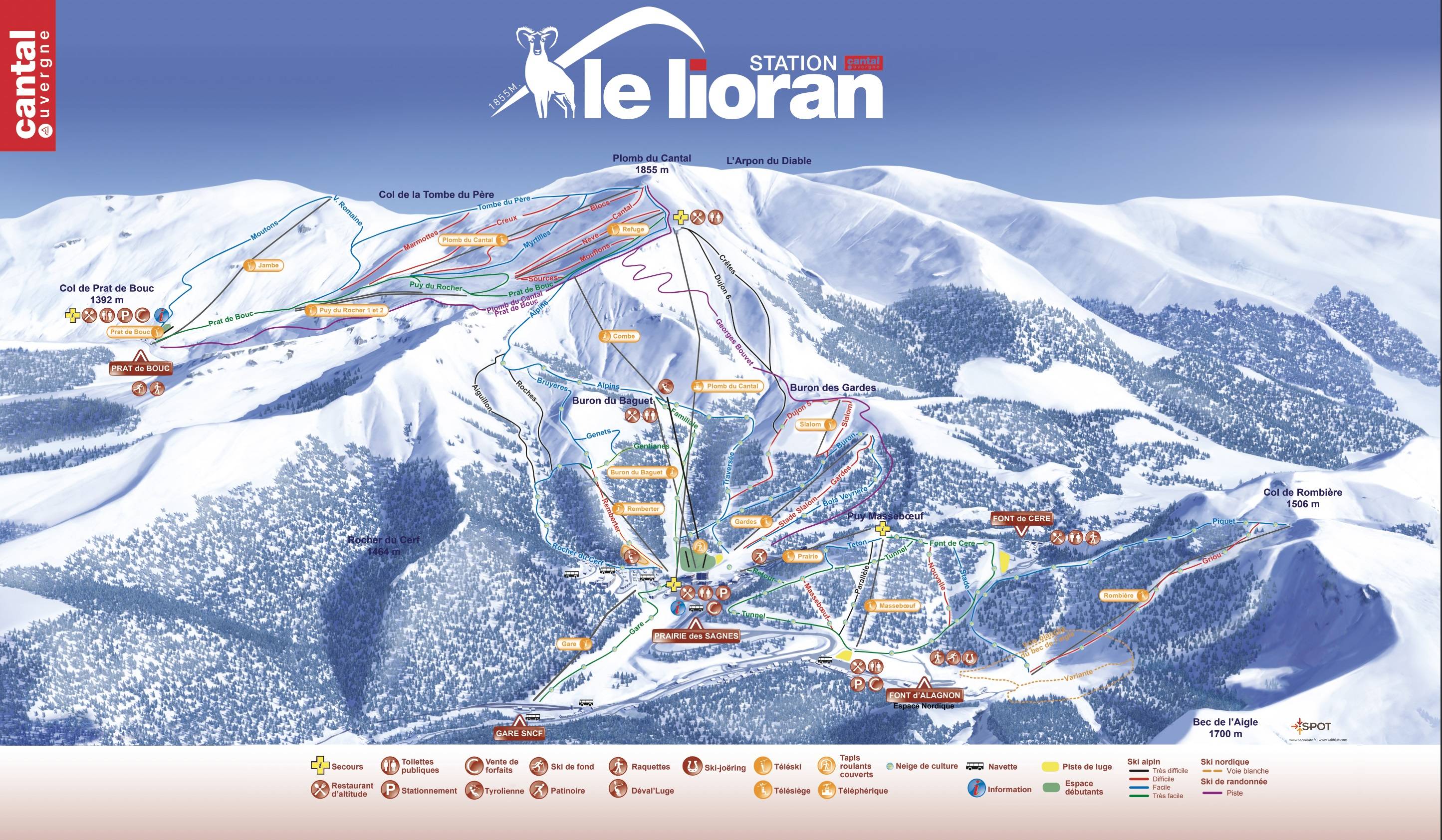 Piste map Le Lioran