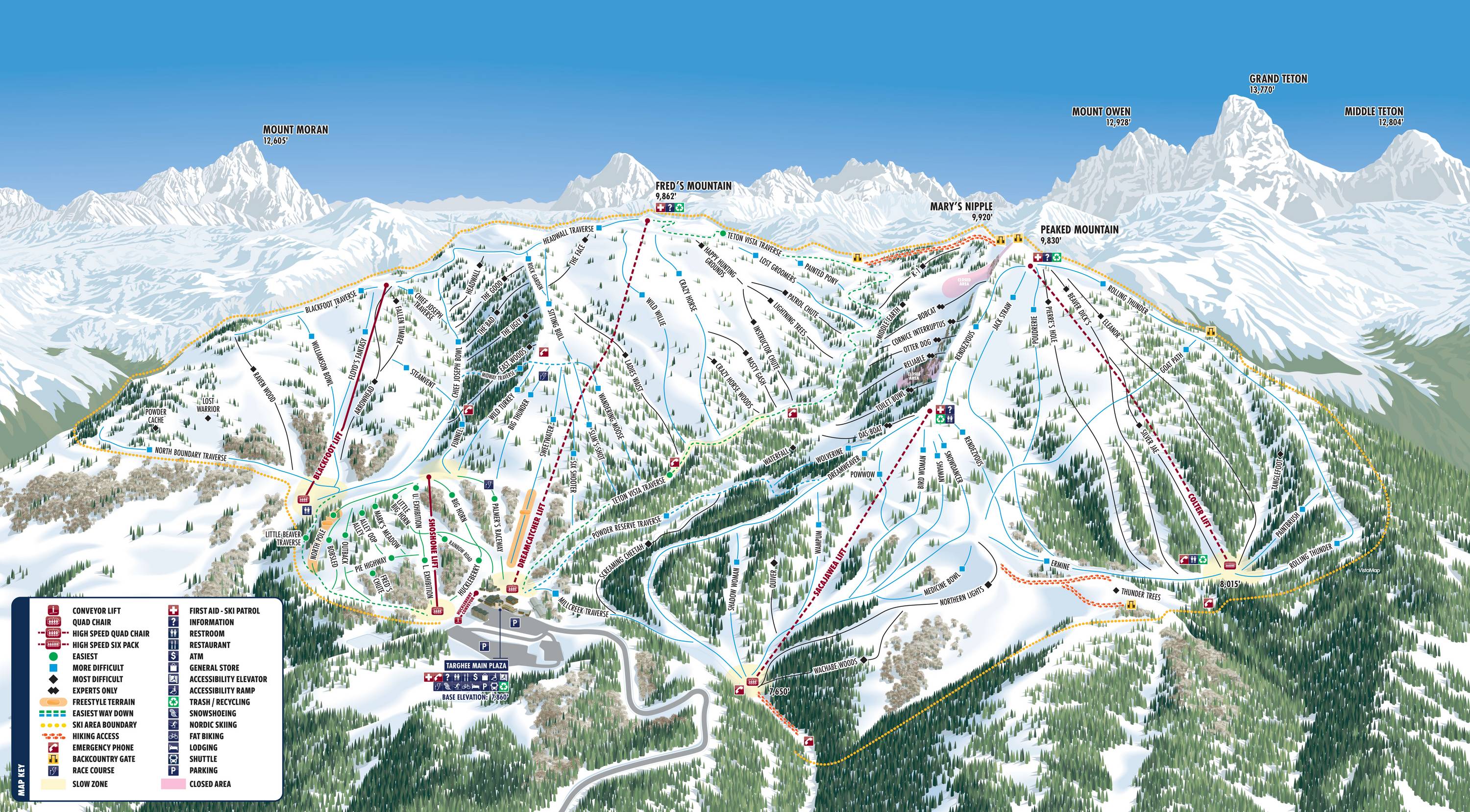 Piste map Grand Targhee