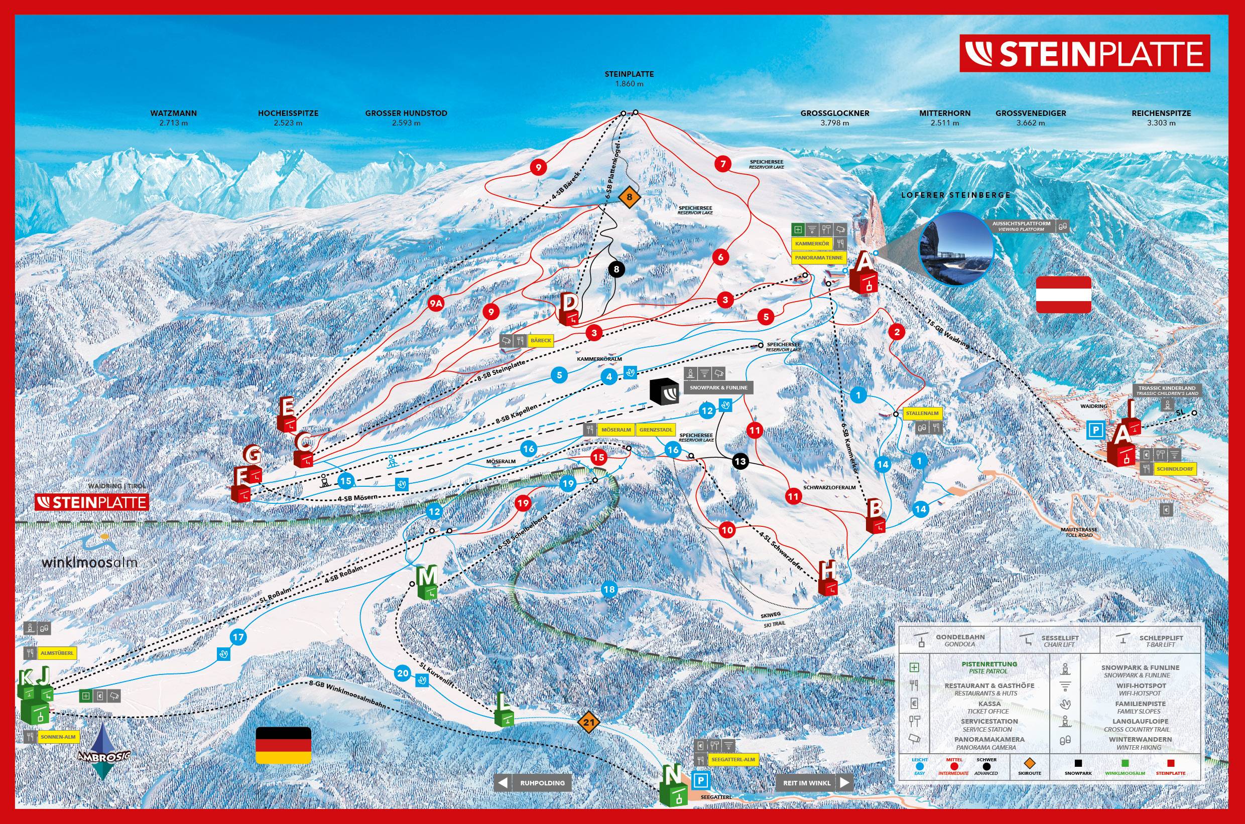 Piste map Waidring